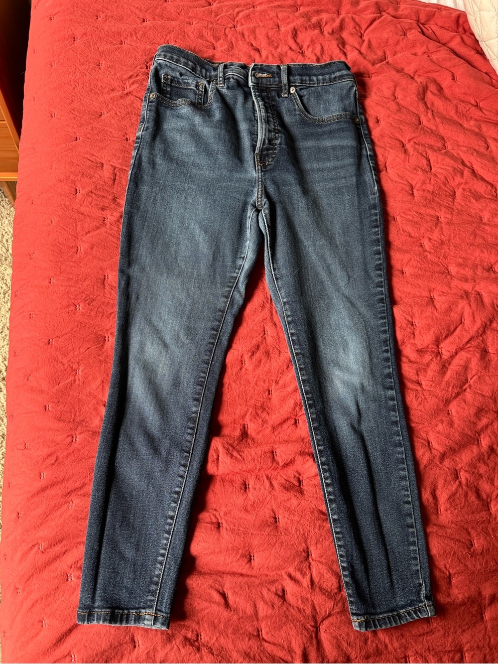 Everlane High Rise Dark Blue Skinny Jeans
